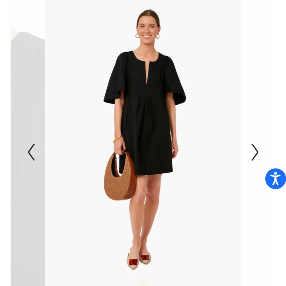 Brand New Never worn Tuckernuck Black Flutter sleeve dress size Large